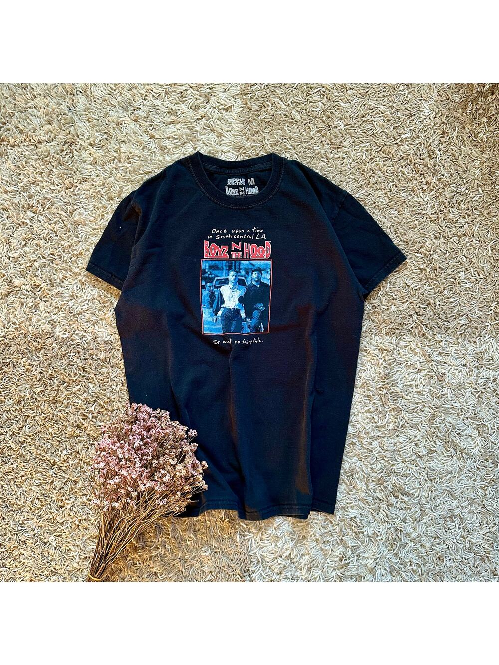 Boyz n the Hood Black Tee Faded Big Logo Men’s M